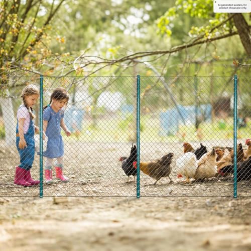 ARIFARO Fence Posts 3 Feet, 10-Pack, Heavy Duty U Post, Metal Fence Post - color: Green 10 PCS, size: 3 FT