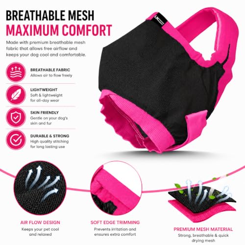 Cattle Livestock Fly Mask Fleece Padding Breathable Mesh Adjustable Fit for All Cattles (Black, Pink) (Pink) - color: Pink