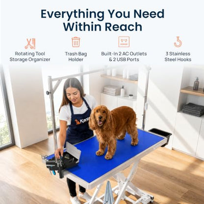 KANIS Professional Electric Dog Grooming Table - Heavy Duty - color: WHITE, size: 49"