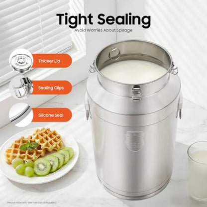Stainless Steel Milk Barrel, 20 Gallon Milk Can Bucket - size: 20Gal