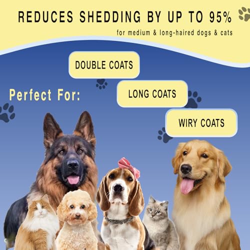 Dog Grooming Rake, Dog Brush for Shedding for Dogs and Cats - color: Blue