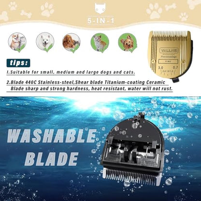 5-in-1 Replacement Clipper Blade, Detachable & Adjustable Dog Grooming Blade Compatible with Wahl Arco, Bravura, Chromado, Creativa, Figura, Motion & SuperGroom (Gold 1 Pack) - color: Gold, size: 1 Pack