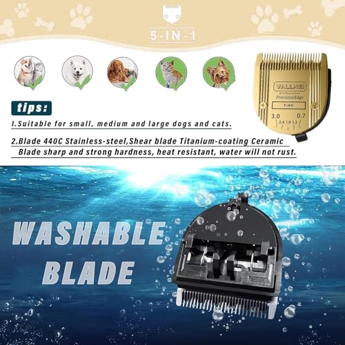 5-in-1 Replacement Clipper Blade, Detachable & Adjustable Dog Grooming Blade Compatible with Wahl Arco, Bravura, Chromado, Creativa, Figura, Motion & SuperGroom (Gold 1 Pack) - color: Gold, size: 1 Pack