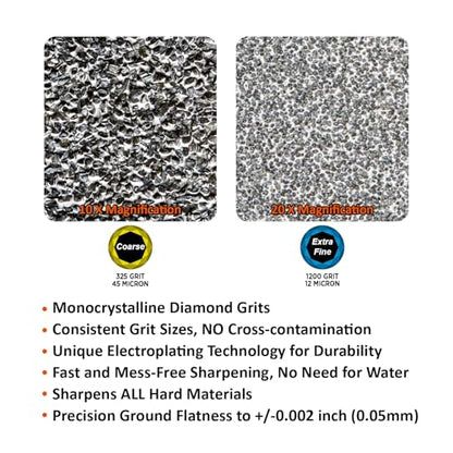 SHARPAL 162N Double-sided Diamond Sharpening Stone, 8 in. x 3 in. - size: 8 in. x 3 in. / 325&1200 Grit