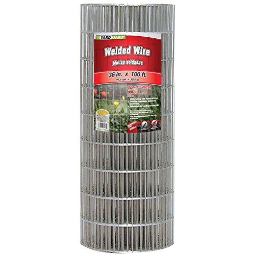 YARDGARD 2 in. x 4 in. Mesh Welded Wire Fence Roll, 36 in. x 100 ft., 14-Gauge Galvanized Steel Fence for Animal Enclosures, Garden Protection and Property Fencing, Rabbit Control an Utility Fence - size: Under 3' H