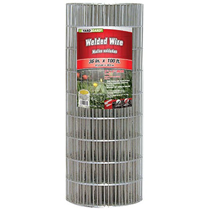 YARDGARD 2 in. x 4 in. Mesh Welded Wire Fence Roll, 36 in. x 100 ft., 14-Gauge Galvanized Steel Fence for Animal Enclosures, Garden Protection and Property Fencing, Rabbit Control an Utility Fence - size: Under 3' H