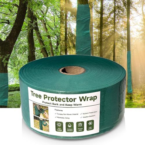 328ft Tree Wrap to Protect Bark, Tree Wrap for Damaged Bark, Tree Trunk Wrap to Keep Plants Warm and Tree Trunk Protectors from Deer and Animal, Durable and Effective, Green - color: 328ft-green