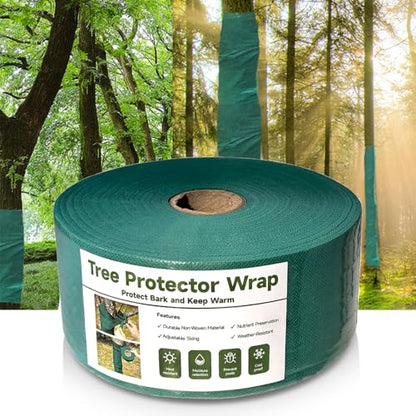 328ft Tree Wrap to Protect Bark, Tree Wrap for Damaged Bark, Tree Trunk Wrap to Keep Plants Warm and Tree Trunk Protectors from Deer and Animal, Durable and Effective, Green - color: 328ft-green