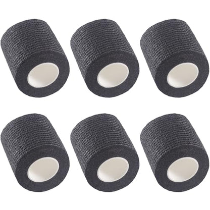 IndigoCase 6 Pack Self Adhesive Bandage Wrap 2 Inch x 5 yd Elastic Tape - color: Black, size: 2 Inch - 6 Pack
