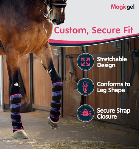 Magic Gel Horse Ice Pack with Carry Case - Twin Ice Boots | Cooling Horse Leg Wraps for Hock, Ankle, Knee, Legs, Boots, and Hooves | Horse Tack, Horse Supplies & Horse Gift Ideas for Horse Lovers