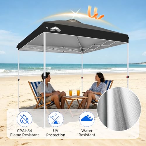 EAGLE PEAK 8x8 Pop Up Canopy Tent Easy Up Canopy Outdoor, Black - color: Black, size: 8x8