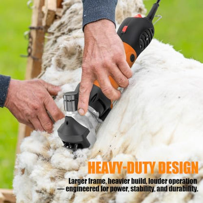 TAKEKIT Sheep Shears, 500W Professional Heavy Duty Sheep Clippers for Grooming, 6 Speeds Electric Animal Shearing Clippers for Alpacas Llamas Lambs and Large Livestock with Thick Coats - color: Yellow