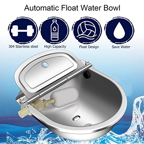 Automatic Livestock Waterer Bowl, 304 Stainless Steel Water Dispenser