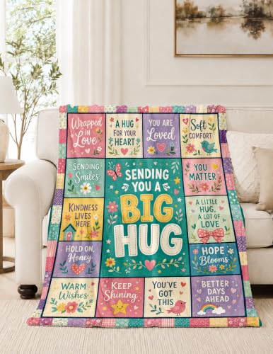 Get Well Gifts for Women Inspiration Spiritual Thank You Gifts Hug Blanket | Thoughtful Encouragement Motivational Gifts for Women After Surgery Cozy Gifts Wellness Gifts Life Comfort Blanket 50*60 - color: Hug