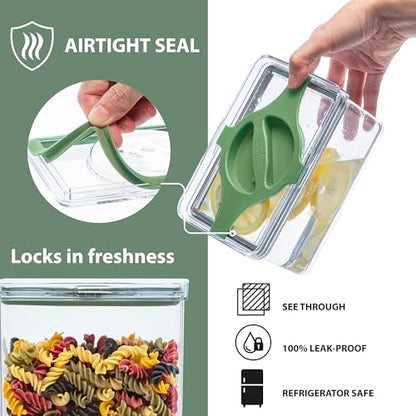4-Pack Airtight Pantry Containers, 1.9 QT / 1.8 L Clear Food Storage Jars with Leakproof Twist-Lock Lids, Detachable Lid for Easy Cleaning, Cereal, Pasta, Rice, Oats, Snack Storage Sand - color: Sand