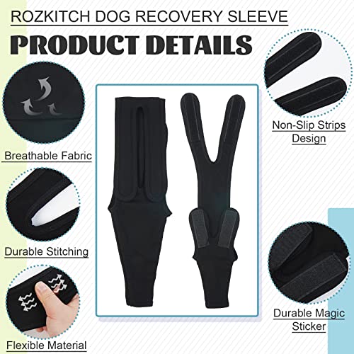 Dog Sleeve to Prevent Licking Scratching Wounds and Surgical Incisions - color: Black, size: 2XS