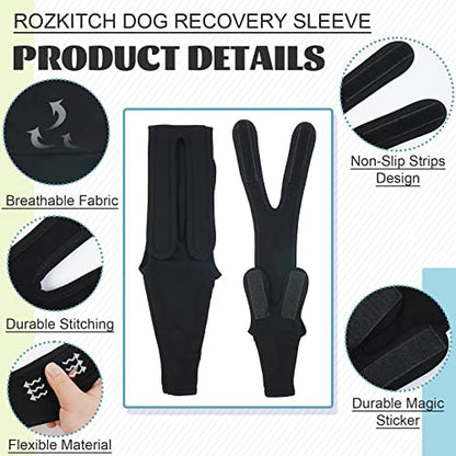 Dog Sleeves for Wounds Skin Problems Calluses on Front Legs - color: Black, size: XS