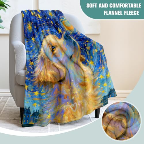 Jekeno Golden Retriever Gifts Blanket Starry Night Dog Blanket - color: Golden Retriever, size: 50x60 Inch
