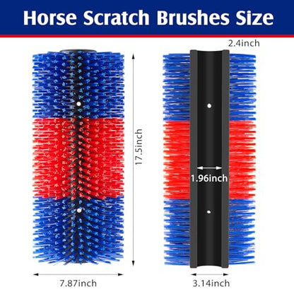 3 Pack Livestock Scratching Brush, Blue and Red - color: Blue and Red