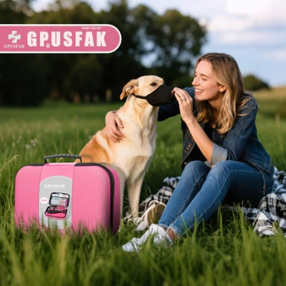 Pet First Aid Kit for Dogs - Pet Emergency Kit for Camping Hiking Traveling Hunting and Sports (Pink) - color: Pink