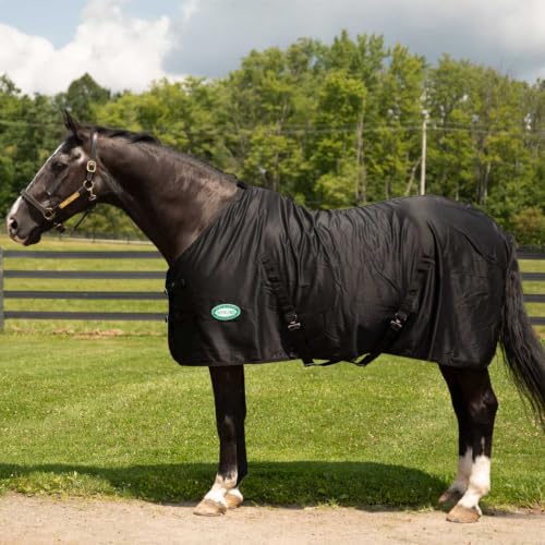 Country Pride Cotton/Poly Stable Sheet, Adjustable Double Buckle Front, Bias Surcingles, Fleece Wither Protection, Nylon-Lined Shoulders, Removable Elastic Hind Leg Straps, Indoor Use (72, Blue) - color: Blue, size: 72