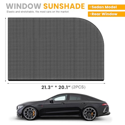 Car Window Shades, UV Protection Vehicle Front Rear Side Mesh Sunshade Curtains, Breathable Heat Block Window Screen Cover Fits for Most Cars, Car Accessories (Car Rear, 2 PCS) - color: Car Rear 2 PCS