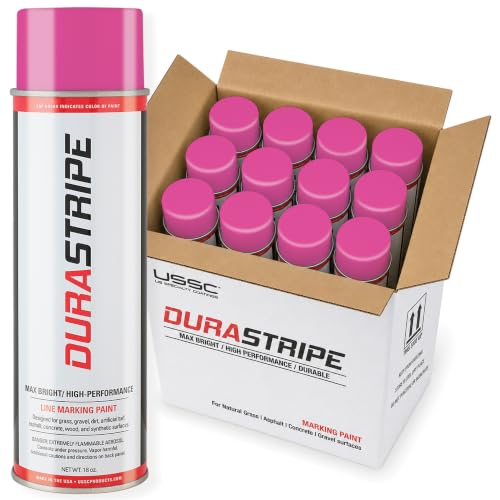 Athletic Field Marking Paint - (CASE) 12/18 Ounce Cans. The Most durable line marking paint available! Several colors to choose from. (Fluorescent Pink) - color: Fluorescent Pink