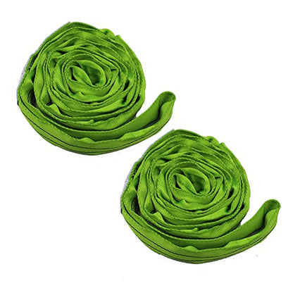 Green Polyester Endless Round Sling Heavy Duty Poly Lifting Sling 5300lbs Vertical Capacity, 6 Feet Length, Pack of 2