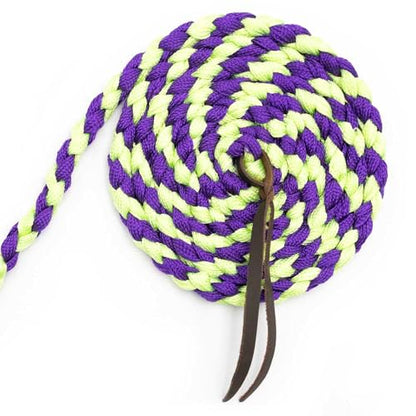 Jeffers Equine Braided Mule Tape Halter with 10' Detachable Lead Rope Set for Horses, 14 to 18 Hands - Stylish Design with Adjustable Poll Strap, Easy to Use Western Tack - Purple & Lime Green - color: Purple & Lime Green