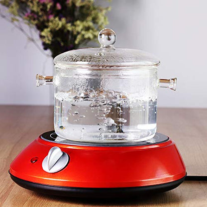 Glass Saucepan with Cover, 1.5L/50 FL OZ Heat-resistant Glass Stovetop Pot and Pan with Lid, The Best Handmade Cookware Set Cooktop Safe for Pasta Noodle, Soup, Milk, Baby Food