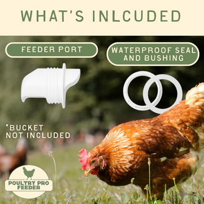 Poultry Pro DIY Chicken Feeder Kit, Poultry Feed, Weatherproof, 1 Port - style: Original Feeder 1 Pack