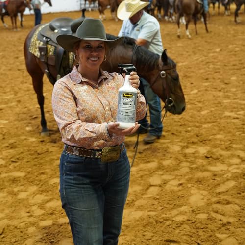 PYRANHA Legacy Fly Spray for Horses - Water-Based Long Lasting Fly Control Repels Horn, Deer, Horse, House, Stable, & Face Flies, Ticks, Mites, Mosquitoes, Gnats & Lice, 1 Quart - size: 1 Quart