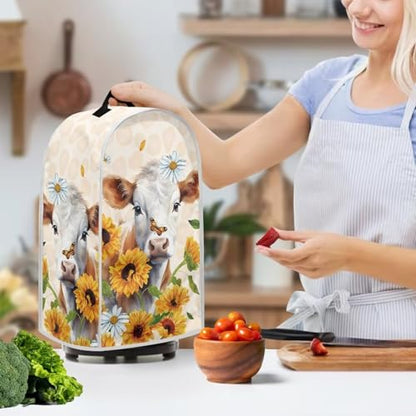 Cow Kitchen Appliance Covers Food Processor Cover Polyester Coffee Maker Cover or Toaster Cover Stain Resistant Blender Cover for Stand Mixer Kitchen Home Soft - color: Cow