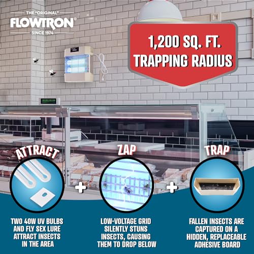 Flowtron Indoor Fly Stun Unit, 80W UV, Pheromone Lure, 1200 Sq Ft
