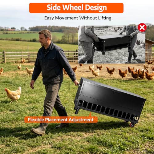 120LBS Heavy-Duty Galvanized Automatic No-Waste Chicken Feeder