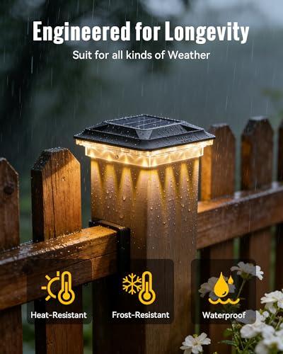 Solar Post Cap Lights for 4x4 Vinyl/ 3.5x3.5 Wood Posts, 12 Pack - size: 12 Pack