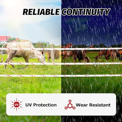 Electric Fence Braided Wire, 1312 Feet, 4mm Diameter, Strength 200kg, Red - color: Red