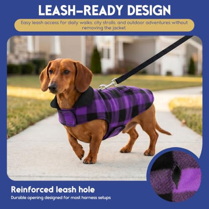 ASENKU Reversible Dog Winter Coat, Dog Jacket for Small Medium Large Dogs - color: Purple, size: X-Small