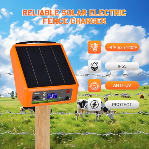 20 Miles 2J Solar Powered Electric Fence, 6-12KV Adjustable Output