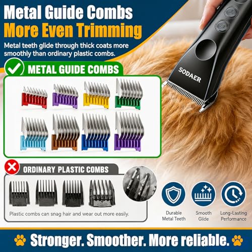 Professional Dog Grooming Clippers, Cordless Pet Hair Clipper - color: Black