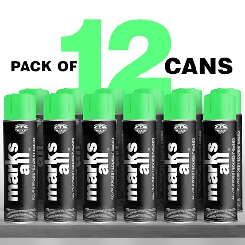 Fox Valley 17oz Marks All Solvent-Based Paint 12-Pack, Green Fluorescent - color: Green Fluorescent