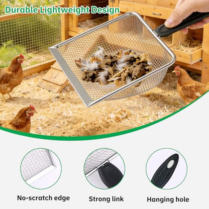 4 Pack Chicken Poop Scooper, 5.5" Metal Mesh Shovel - size: 5.5" 4 Set