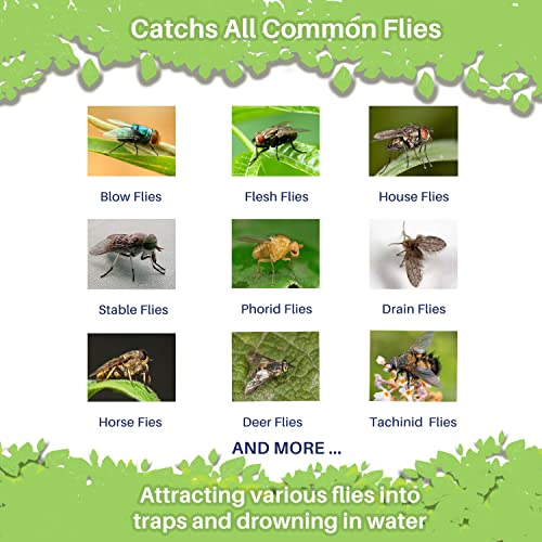 10 Pack Fly Traps Outdoor Hanging Disposable Fly Bags Trap, Effective Pre-Baited Flies Catcher, Flies Killer Bug Control for Patio, Yard, Chicken Coops, Horse Stables, Barns