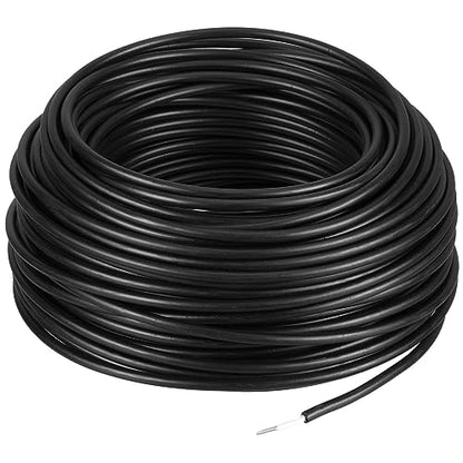 Kanayu Electric Fence Wire Double Insulated,Black,100 Ft, 16 Guage - size: 100 Ft, 16 Guage
