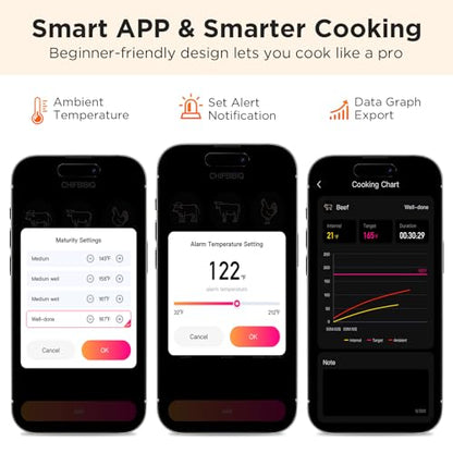 Newise Bluetooth Meat Thermometer with Smart APP, 800FT Wireless Range - size: 1 Probe