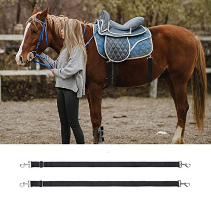 Premium Horse Blanket Sheet Leg Straps, 2 Pcs Adjustable 27.55" to 55" Length, Replacement Stretchy Belly Strap with Double Swivel Snaps