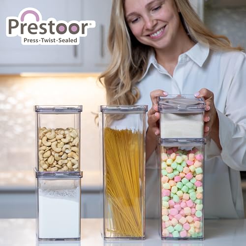 4-Pack Airtight Pantry Containers, 1.9 QT / 1.8 L Clear Food Storage Jars with Leakproof Twist-Lock Lids, Detachable Lid for Easy Cleaning, Cereal, Pasta, Rice, Oats, Snack Storage -Black - color: Black