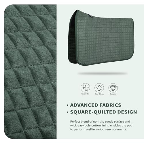 Tackmore All-Purpose Square Quilted Western Saddle Pad, Horse Saddle Pad - color: Green
