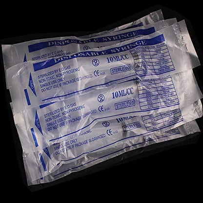 20 Pack 10ml Plastic Sterile Syringes for Science Labs, Liquids Measuring, Dispensing or Little Animals Feeding - style: 20Pack-10ml