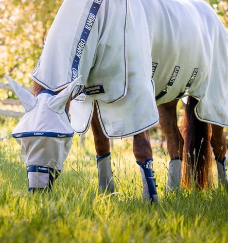 Horseware® Rambo® Protector Fly Sheet - Silver/Navy & White & Beige, 81 inches - size: 81 inches